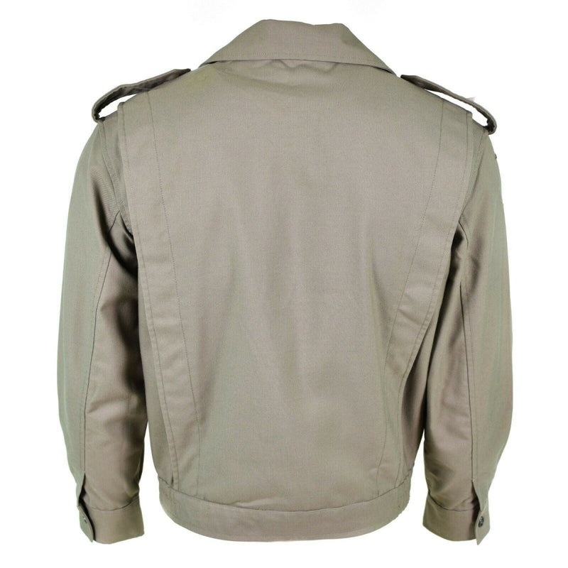 Original französische Militärjacke im klassischen Stil, Plissiert, Elastischer Saum, Grau