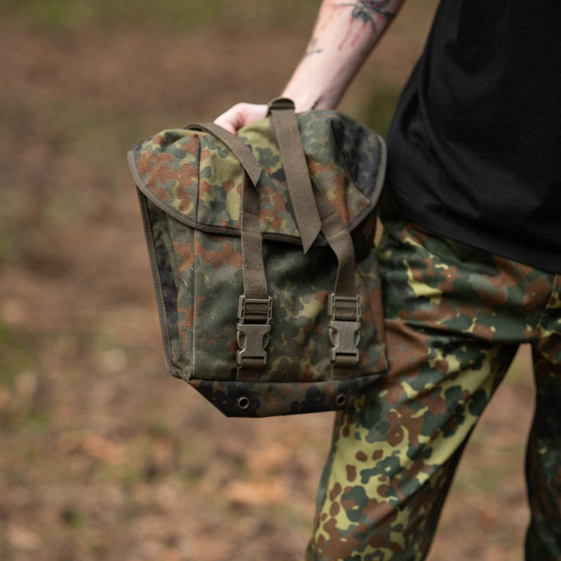 Original Bundeswehr Flecktarn Camo Kampftasche Militär Gurtsystem Überschuss