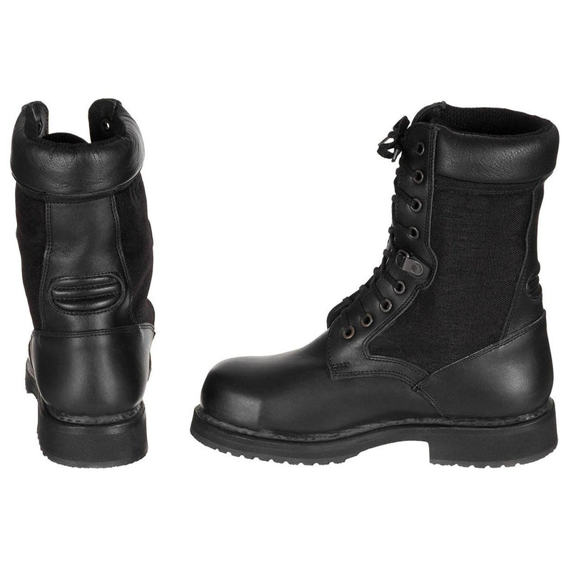 Original italienische Militär-Kampfschuhe, leichtes Leder, Winter, Schwarz