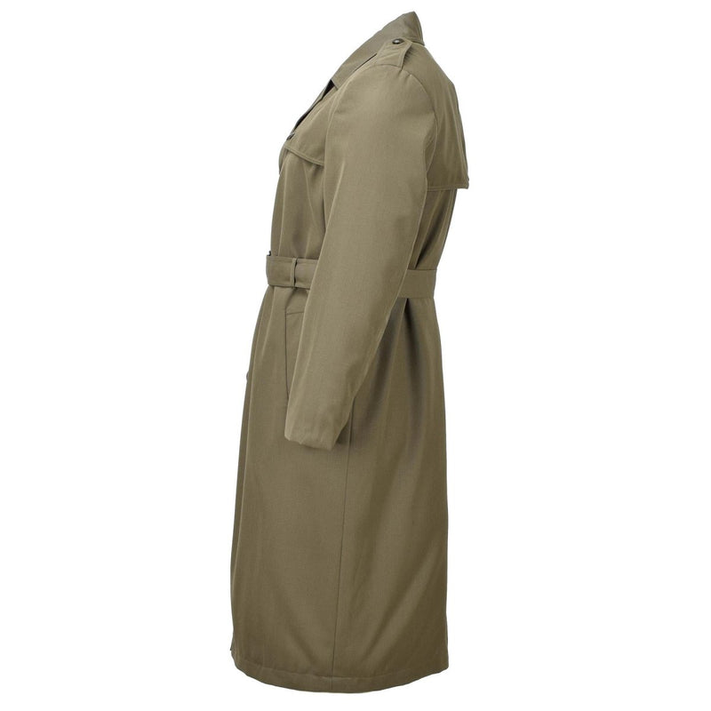 Original italienischer Militär Trenchcoat für Damen oliv lang mit Gürtelfutter Army NEU