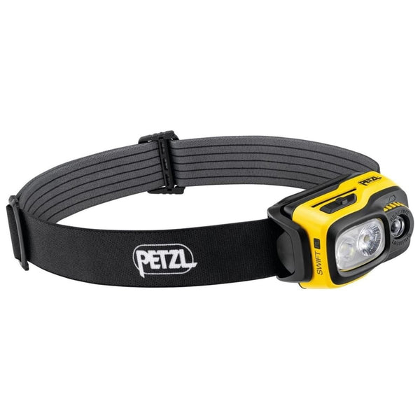 PETZL Swift RL Kopf-Taschenlampe, 1100 Lumen, wiederaufladbar, wasserabweisend, gelb