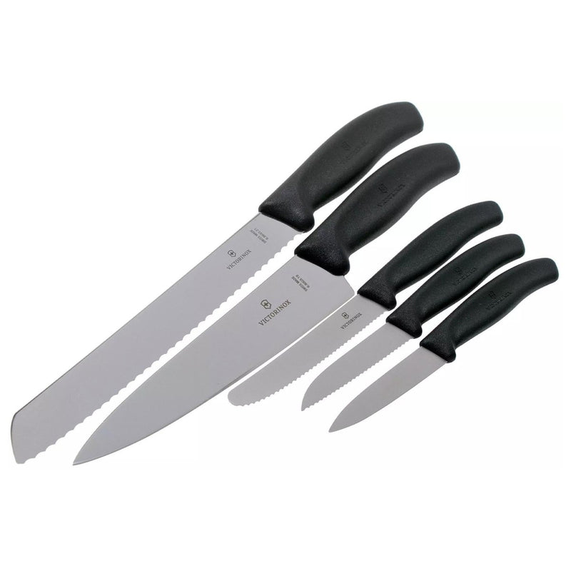 Victorinox Swiss Classic Küchenmesser-Set, 5-teilig, Edelstahl, TPE-Griff