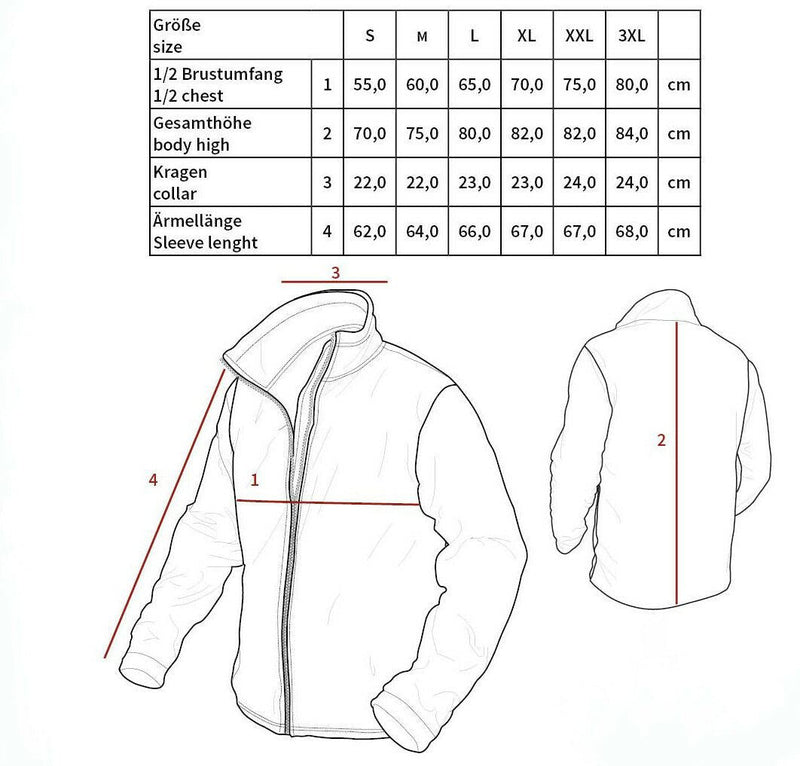 acu ripstop night camo jacket sizing chart