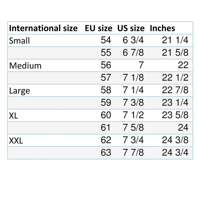 military peaked cap sizing chart