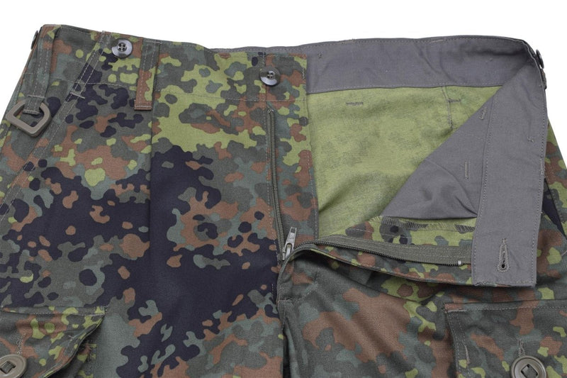 Leo Kohler sturdy combat pants ACU reinforced tactical cargo trousers flecktarn closure zipper wide belt D-ring attach