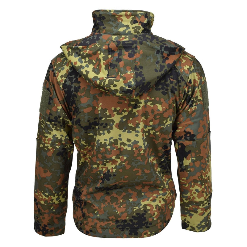 MIL-TEC Softshell jacket SCU 14 German flecktran camo outdoor hiking outerwear reinforced elbows