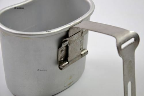 Vintage Belgian army canteen cup mug mess Aluminum pot bushcraft